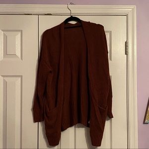 burgundy sweater cardigan from american eagle